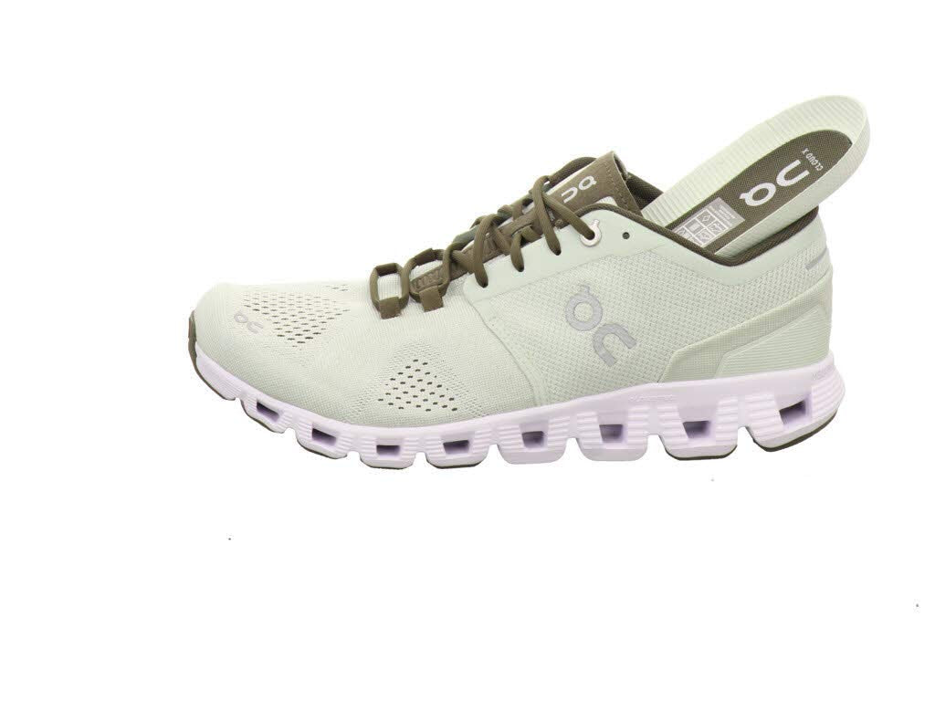 On Running Mens Cloud X Synthetic Textile Aloe White Trainers 10 US