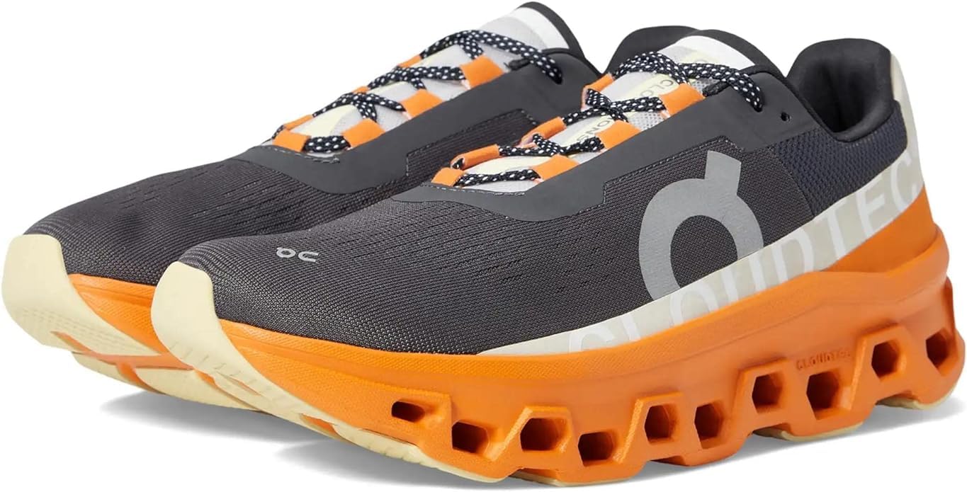 On Men's Cloudmonster Sneakers, Eclipse/Turmeric, 10 Medium US