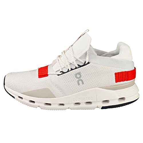 ON Men's Cloudnova Sneaker White/Red Trainers