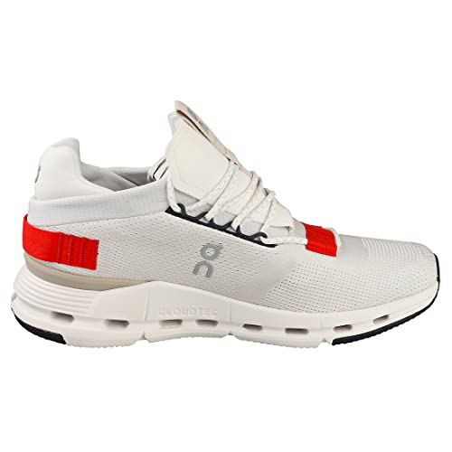 ON Men's Cloudnova Sneaker White/Red Trainers