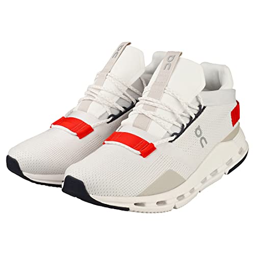 ON Men's Cloudnova Sneaker White/Red Trainers