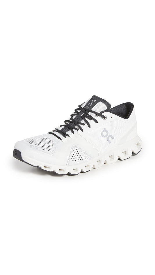 On Running Mens Cloud X Synthetic Textile White Black Trainers 10 US