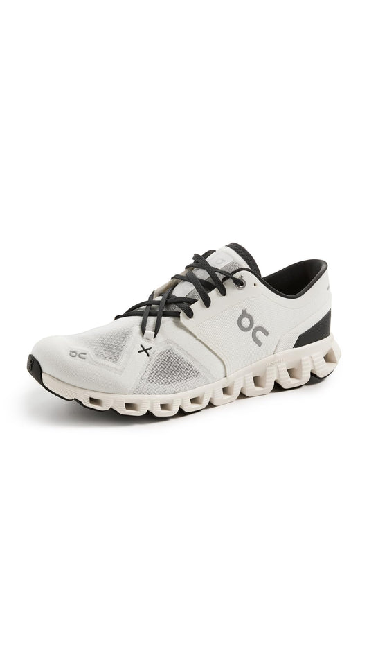 On Men's Cloud X 3 Sneakers, Ivory/Black, 10.5 Medium US