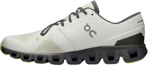 On Men's Cloud X 3 Sneakers, Ice/Eclipse, 10.5 Medium US