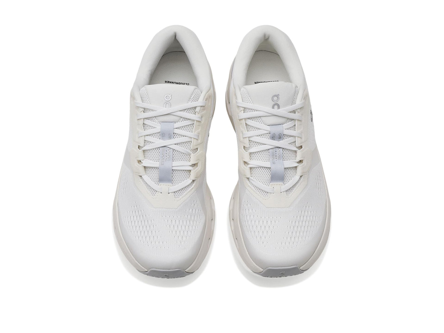 On Mens Cloudrunner 3, White/Glacier 10 Medium