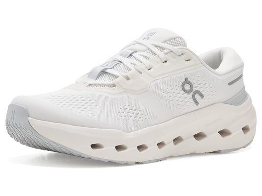 On Mens Cloudrunner 3, White/Glacier 10 Medium