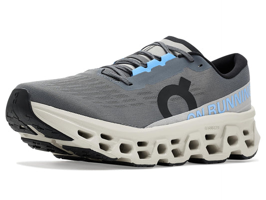 On Men's Cloudmonster 3 Sneaker, Rock/Silver, 10.5