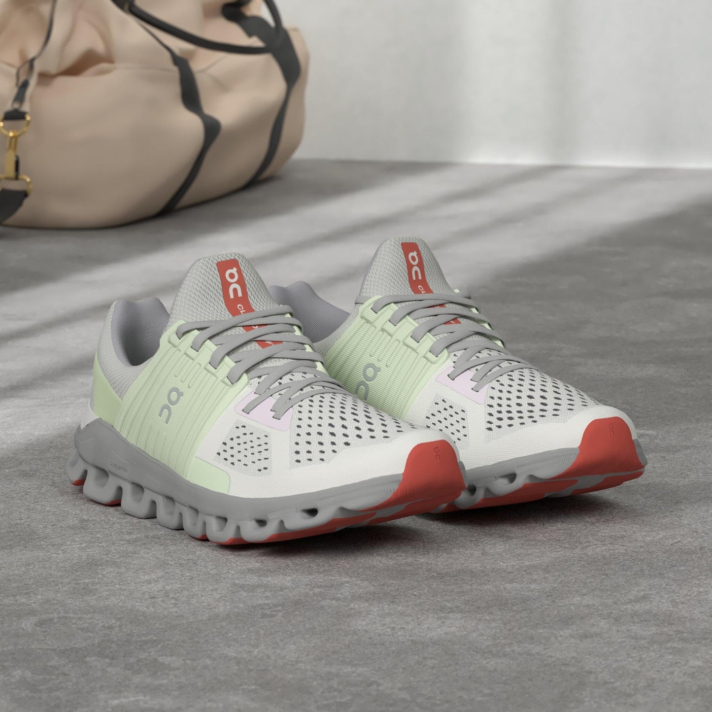 On Women's Cloudswift Sneakers, Ice/Oasis, 9.5