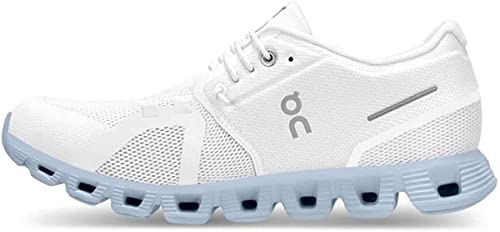 ON Cloud Womens Shoes White Chambray Cloud 5 Sneakers